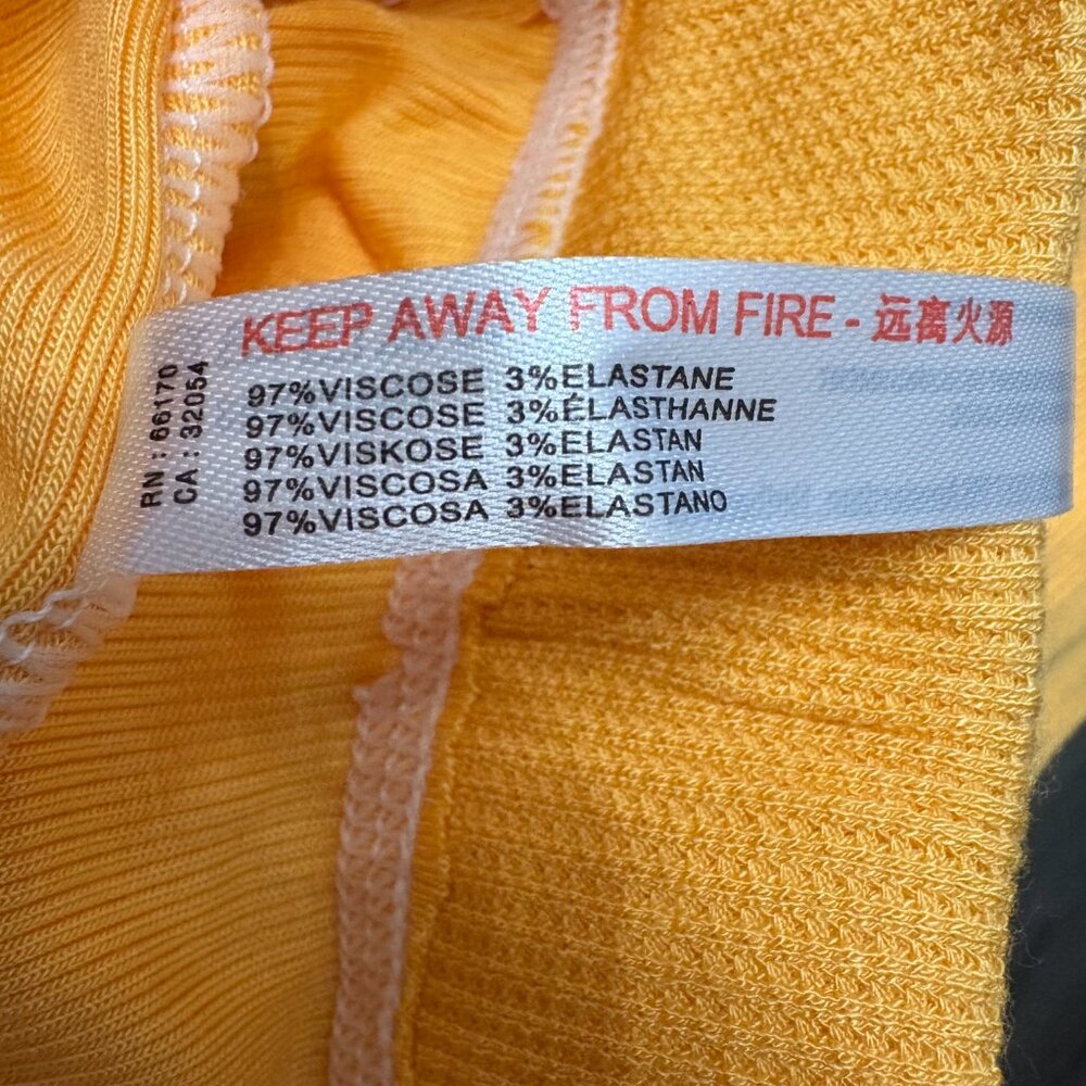 Out From Under Y2K Yellow Boho Ribbed Wide-Leg Loungewear Drawstring Pants L - Picture 11 of 12